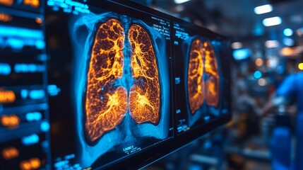 Poster - ai technology analyzes lung symptoms in advanced medical imaging environment