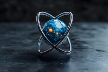 Poster - highly detailed and accurate 3d rendering of a technetium atom