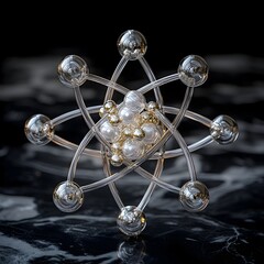 Poster - highly detailed and 3d of a technetium atom model highlighting its intricate internal structure subs
