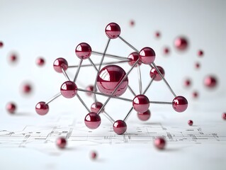 Poster - a detailed digital showcasing the intricate nuclear composition and electron shell structure of the 