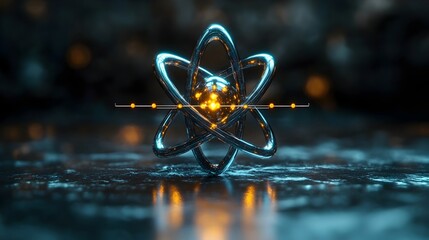 Poster - This highly detailed 3D visualization showcases the nuclear structure of the technetium atom