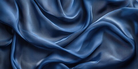 Poster - Close-up of blue silk fabric,