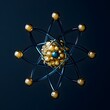 © Bos Amico - Highly detailed and technically accurate of a technetium atom showcasing its complex electron and nuclear structure in a way that emphasizes scientific precision and educational potential