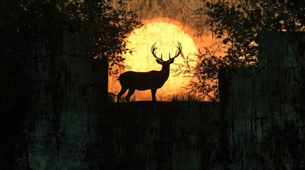 Sticker - Deer at Sunset