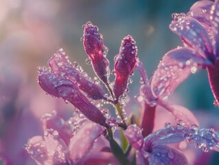 Sticker - Flower with Water Droplets,