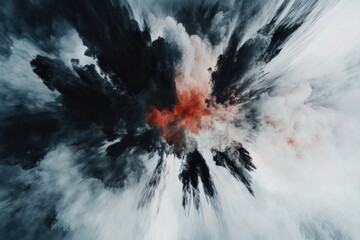 Wall Mural - Black and Red Smoke Explosion