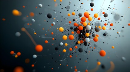 Fototapete - A highly detailed and technical scientific showcasing the frequency distribution and interconnected network of social mobility rates within a futuristic and minimalist abstract urban setting