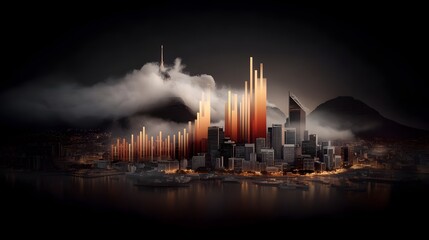 Aufkleber - intricate visualization of word frequency distribution in a written text displayed through minimalis