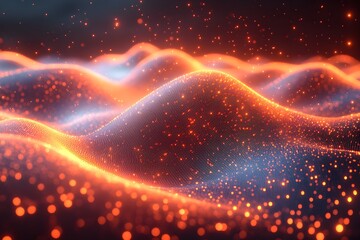 Poster - Mesmerizing simulation of a wave packet interference creating cascading waves of undulating light and vibrant hypnotic patterns of constructive and destructive interference  Experimental