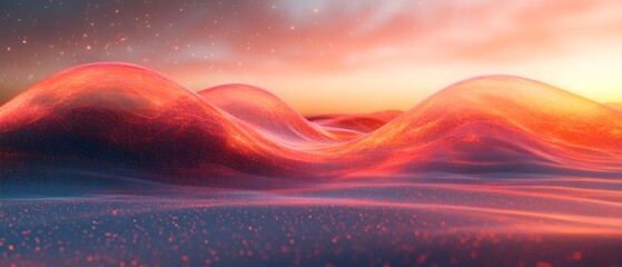 Poster - Captivating animation depicting the absorption and emission of a wave packet at specific frequencies creating a mesmerizing flow of undulating light particles