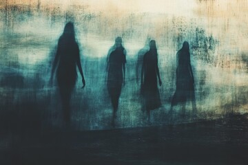 Poster - Wraith-like figures, barely tangible, drifting through the shadows, their presence felt but not seen