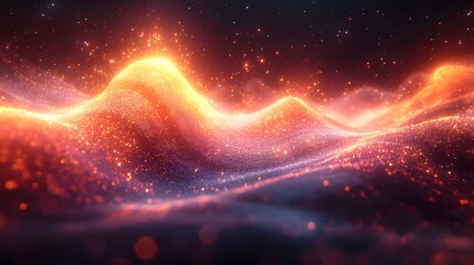 Poster - Mesmerizing Wave Packet Interference Patterns with Shimmering Lights and Dynamic Swirls