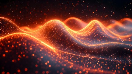 Poster - Captivating animation showcasing a wave packet undergoing interference and producing hypnotic rhythmic patterns of shimmering light and energy  Featuring dynamic swirling shapes vibrant colors
