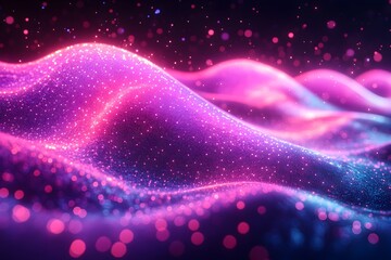 Poster - Cascading Wave Interference Mesmerizing Patterns of Light and Motion in Experimental Animation  Vibrant dynamic simulation of wave packet interference