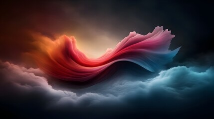Poster - Captivating Oscillations of a Vibrant Wave Packet Traversing an Ethereal Void An Entrancing Animation Depicting the Propagation of a Dynamic Fluid Energy through a Serene and Contemplative Landscape
