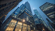 © Perecciv - Economy, banking, business and finance concept. Fragment of a modern office financial building in the capital