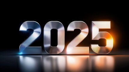 Poster - Abstract 2025 typography filled with rainbow gradients and holographic textures, artistic and vibrant innovation.