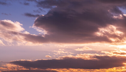 Wall Mural - sunset sky background. beautiful bright sunset sky with clouds.