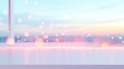 Aufkleber - Serene Glow of Abstract Holographic Elements on Pastel Background