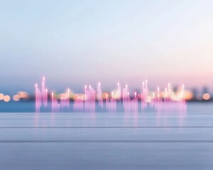 Poster - Abstract Financial Graphs Over Minimalist Horizon at Dusk Aesthetic Economy