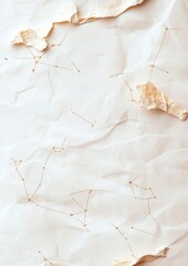 Wall Mural - crumpled craft paper with celestial patterns mystical astrology design