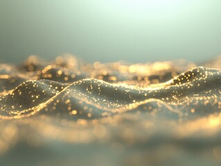 Poster - Abstract Metallic Pathways Over A Golden Landscape, Modern Financial Concept