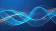 © Perecciv - blue fractal line movement, light technology background, copy space. 3d image,