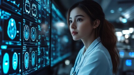 Poster - ai anticipates patient complications through advanced diagnostic analysis in medical facility