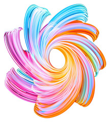 Poster - PNG A vibrant swirl of colorful light trails forms a dynamic, abstract shape, showcasing a blend of bright hues in a circular motion.