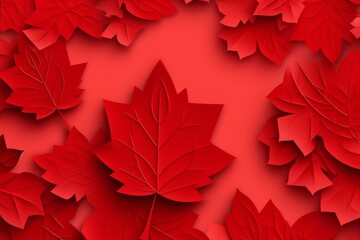 Poster - Red maple leaves are creating a vibrant and festive background, perfect for projects related to canada