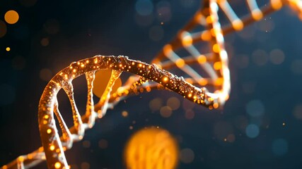 Poster - a close-up view highlights a luminous dna strand, showcasing the intricate molecular structure and u