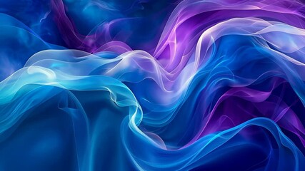 Poster - The artwork features fluid, swirling patterns in shades of blue and purple, evoking a sense of calm and creativity, perfect for a serene, imaginative space.