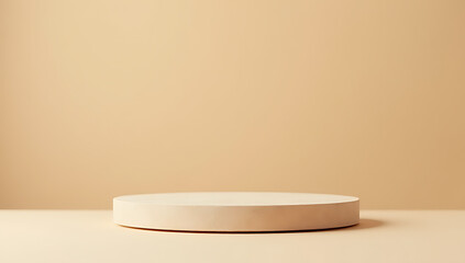 Aufkleber - The top sandstone product display platform features a beige color background with selective focus on the main item._00003_