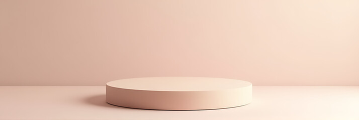 Poster - The sandstone top product display platform is presented in a soft, calming pastel color tone, evoking a sense of serenity and elegance._00001_