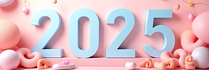Aufkleber - The 2025 mockup features a pastel color background that inspires goal setting and creativity with its unique visual design elements._00002_