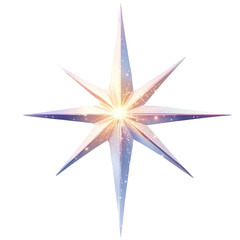 Bright North Star isolated on white background Christmas star decoration festive element holiday season greeting card design element winter solstice symbol hope guidance magic wonder astronomy