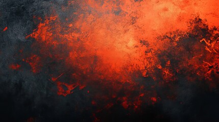 Wall Mural - Orange red black color gradient background grainy texture effect web banner header poster design copy space, Generative AI