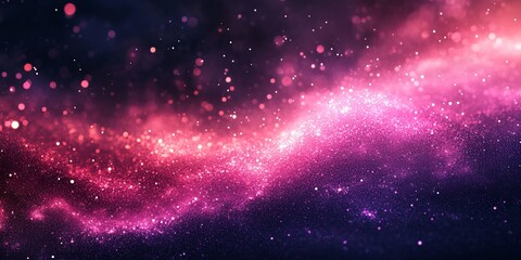 Wall Mural - Purple pink white black grainy gradient background abstract glowing color wave on dark backdrop noise texture banner header design, Generative AI