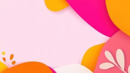 Poster - Vibrant abstract design with overlapping colorful shapes, creating a dynamic and playful composition