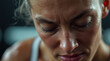 © said - Close-up of Sweat Droplets on an Athlete's Forehead – Illustrating Effort and Perseverance