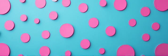 Aufkleber - Pink dots adorn a blue background in this decorative textile design that adds a pop of color to space._00002_