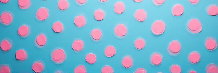 Aufkleber - Pink dots adorn a blue background in this decorative textile design that adds a pop of color to space._00001_