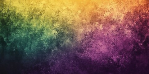 Wall Mural - Abstract purple green yellow grainy gradient background dark retro poster header banner backdrop design, Generative AI