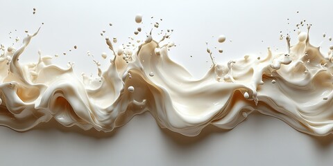 Poster - Creamy splashes create an artistic display against a simple backdrop with rich textures and delicate details