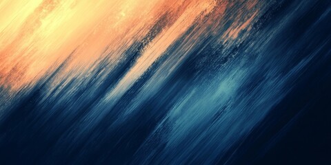 Wall Mural - Dark blue beige grainy gradient background glowing light dark backdrop, noise texture effect banner header poster design, Generative AI
