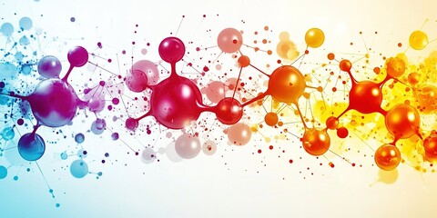 Poster - Colorful molecular design representing scientific concepts and innovations in chemistry and biology