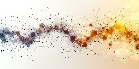 Poster - Colorful abstract representation of data flow with dots and lines illustrating connections and energy in a dynamic manner