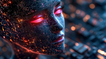Poster - Exploring advanced AI processors generating hyper-realistic visuals with vibrant details