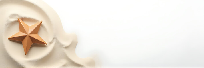 Poster - Focus on a single element against a clean white sand background for inspiration in your summer material designs._00002_