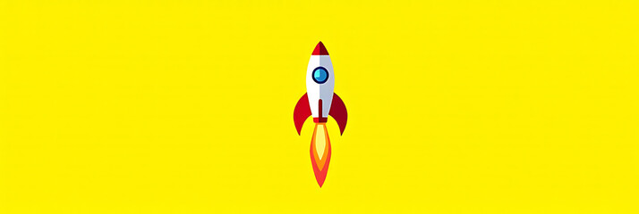 Concepts and ideas with a stylized rocket illustration on a bright and cheerful yellow background display vibrant creativity._00002_